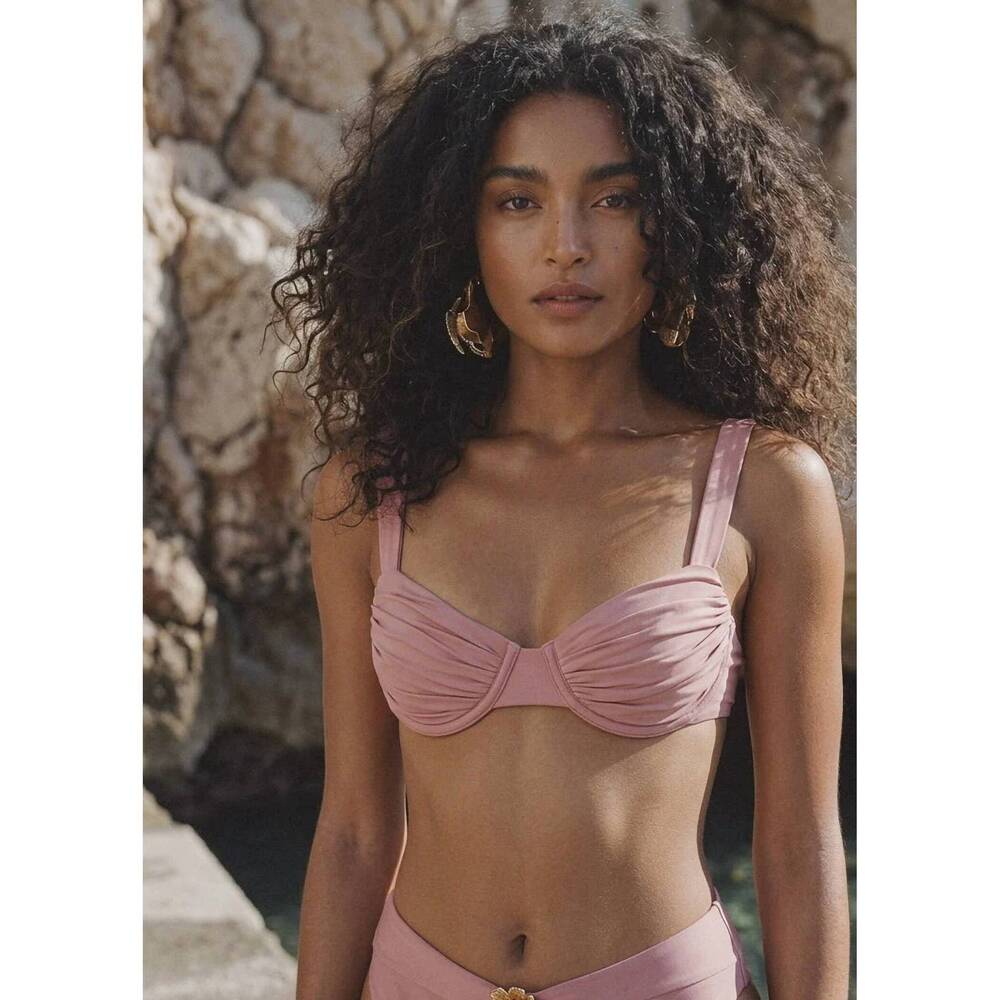 NEW SOAH stella bustier bikini top in dusk rose